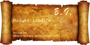 Bolyki Izsák névjegykártya